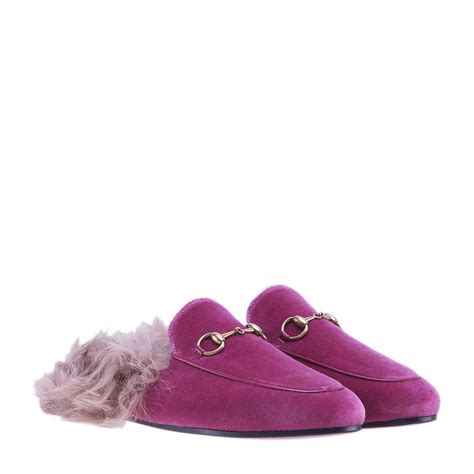 gucci princetown mules fur pink